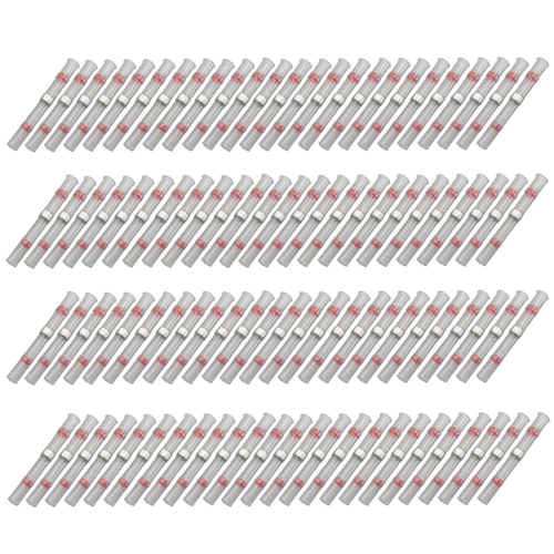 100x Lötverbinder 0,50 - 1,50²  rot Kleber Schrumpfverbinder Quetschverbinder