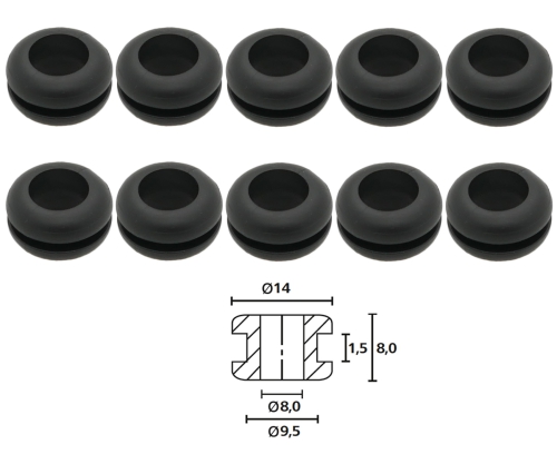 10x Hellermann TYP HV1208 Tülle Durchführungstülle Knickschutztülle Elektrik