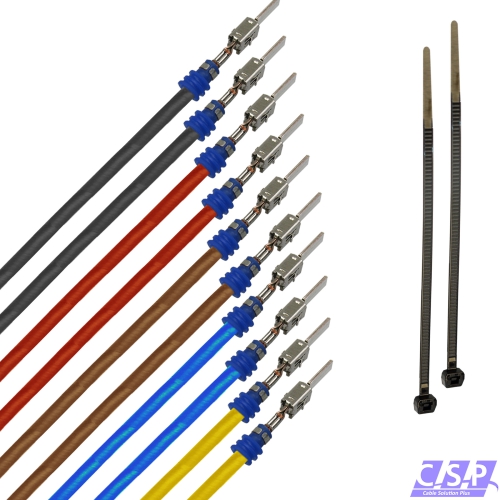 10x Kabel JPT Junior Power Timer Stift Einzelleitung gedichtet 1,00mm² im Farbmix