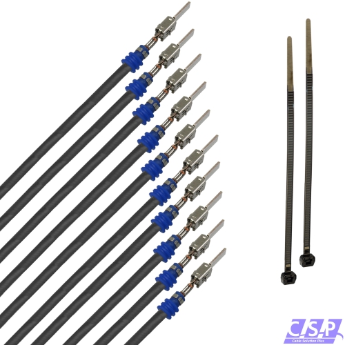 10x Kabel JPT Junior Power Timer Stift Einzelleitung gedichtet 1,00mm² schwarz