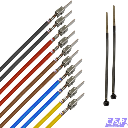 10x Kabel JPT Junior Power Timer Stift, 150mm Einzelleitung 1,00mm² im Farbmix