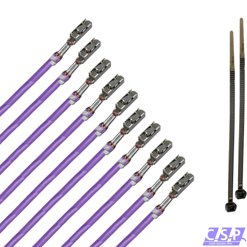 10x MQS Buchse Quadlok mit FLRY 0,50mm² violett Kontakt PIN Leitung Fakra Kabel