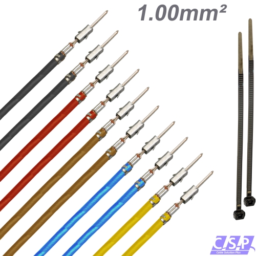 10x MicroTimer Stift Mini Iso FLRY 1,00mm² Farbmix Kontakt Pin Kabel Leitung