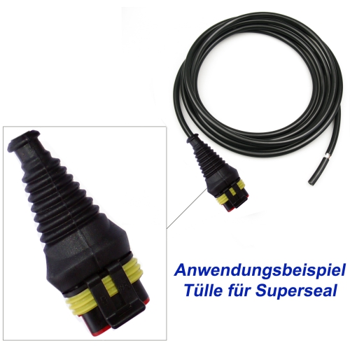 1x Superseal Gummitülle 4-polig Knickschutz Tülle KFZ LKW Motorrad Quad Elektrik