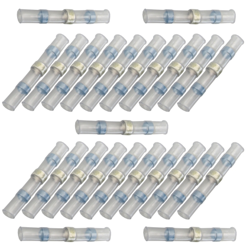 25x Lötverbinder 1,50 - 2,50²  blau Kleber Schrumpfverbinder Quetschverbinder