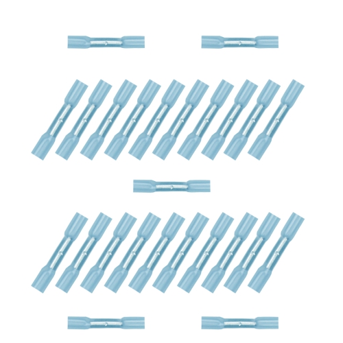 25x Schrumpfverbinder 1,50 - 2,50²  blau Kleber Stoss- Quetschverbinder