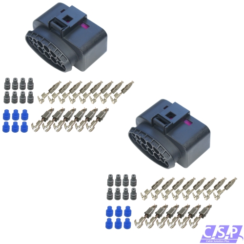 2x Reparaturset Stecker 14-pol passt zu VW 1J0973737 1J0 973 737  Steckverbinder