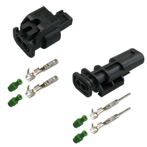 KFZ Stecker 2polig MCON 1.2 weiblich Set komplett mit Kabelschuh und  Dichtung