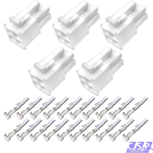5x Set 4-pol Stecker Molex Mini-Fit Jr. Buchse 39-01-2045, 5557-04-R, 39-00-0038