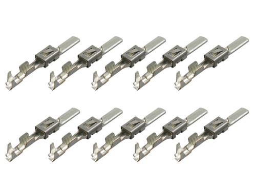 10 Flachstecker 6,3x0,8 Kabelschuh unisoliert 4,00² - 6,00² DIN 46343  Rastloch