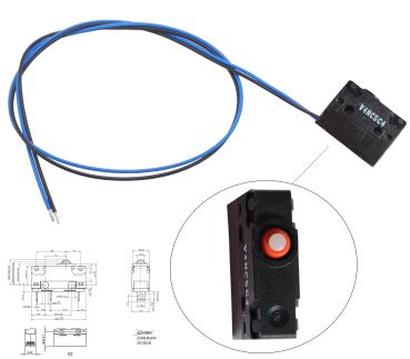 Mikroschalter, Snap Action, Switch ,V4NCSC4 Schließer, mit Kabel 500mm, 0,50mm²
