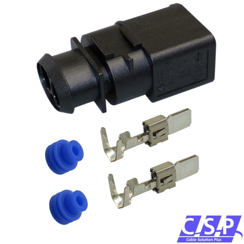 Reparatursatz 2-polig Stecker wie VW 1J0973852 Stift 2,5²-4,0² z.B. Kühlerlüfter