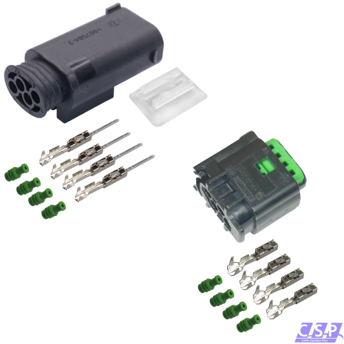 Reparaturset Stecker MQS 4-polig Buchse Stift 1-967584-3 passt zu VW 8E0971934
