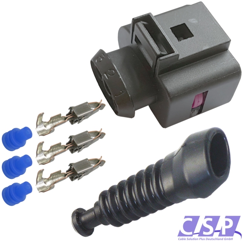 Stecker 1J0973723 Reparatursatz 3-pol Buchse 0,5²-1,0² passend VW 1J0 973 723 Tülle