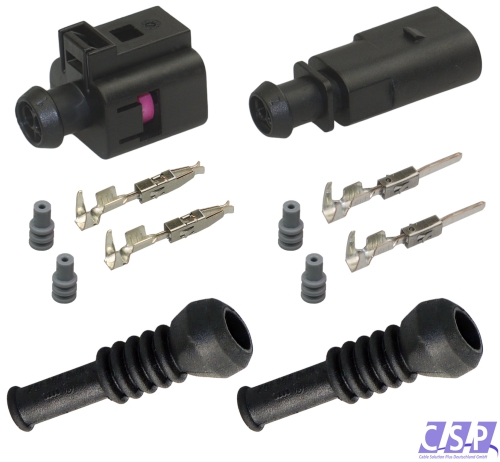 Stecker Set VW 1J0973802 Reparatursatz 2-pol. Stift/Buchse/Tülle 6N0906102 ABS ESP