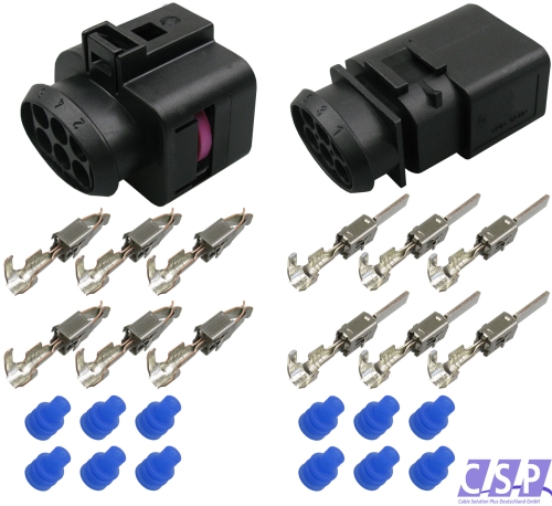 Stecker Set passt zu VW 1J0973733 + 1J0973833 Reparaturset 6-pol. 0,50²-1,00²