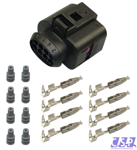 Reparatursatz Stecker 8-pol. passt zu VW AUDI 1J0973814 + 1J0973714 Stift+Buchse