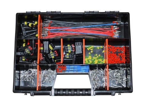 Superseal Sortimentskoffer 1-polig bis 4-polig, Stift- und Buchsengehäuse, 0,35mm²-1,50mm², konfektionierte Leitungen