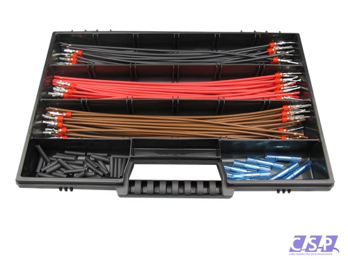 Superseal Sortimentskoffer mit je 10 Stück vorkonfektionierten Leitungen, Stift- und Buchsenkontakt, FLRY 2,50mm², Stoßverbinder