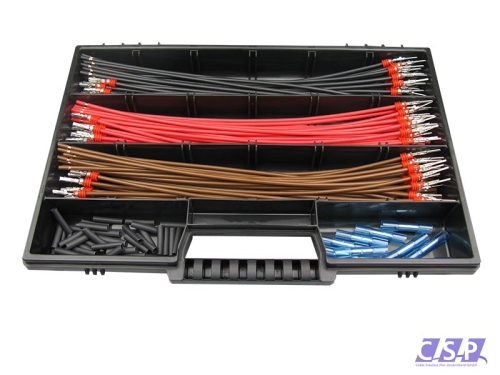 Superseal Sortimentskoffer mit je 20 Stück vorkonfektionierten Leitungen, Stift- und Buchsenkontakt, FLRY 2,50mm², Stoßverbinder