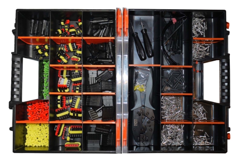 Superseal Sortimentskoffer 1-polig bis 6-polig, Crimpzange, Ausstechwerkzeug, Stift- und Buchsengehäuse, für 0,35mm²-2,50mm²