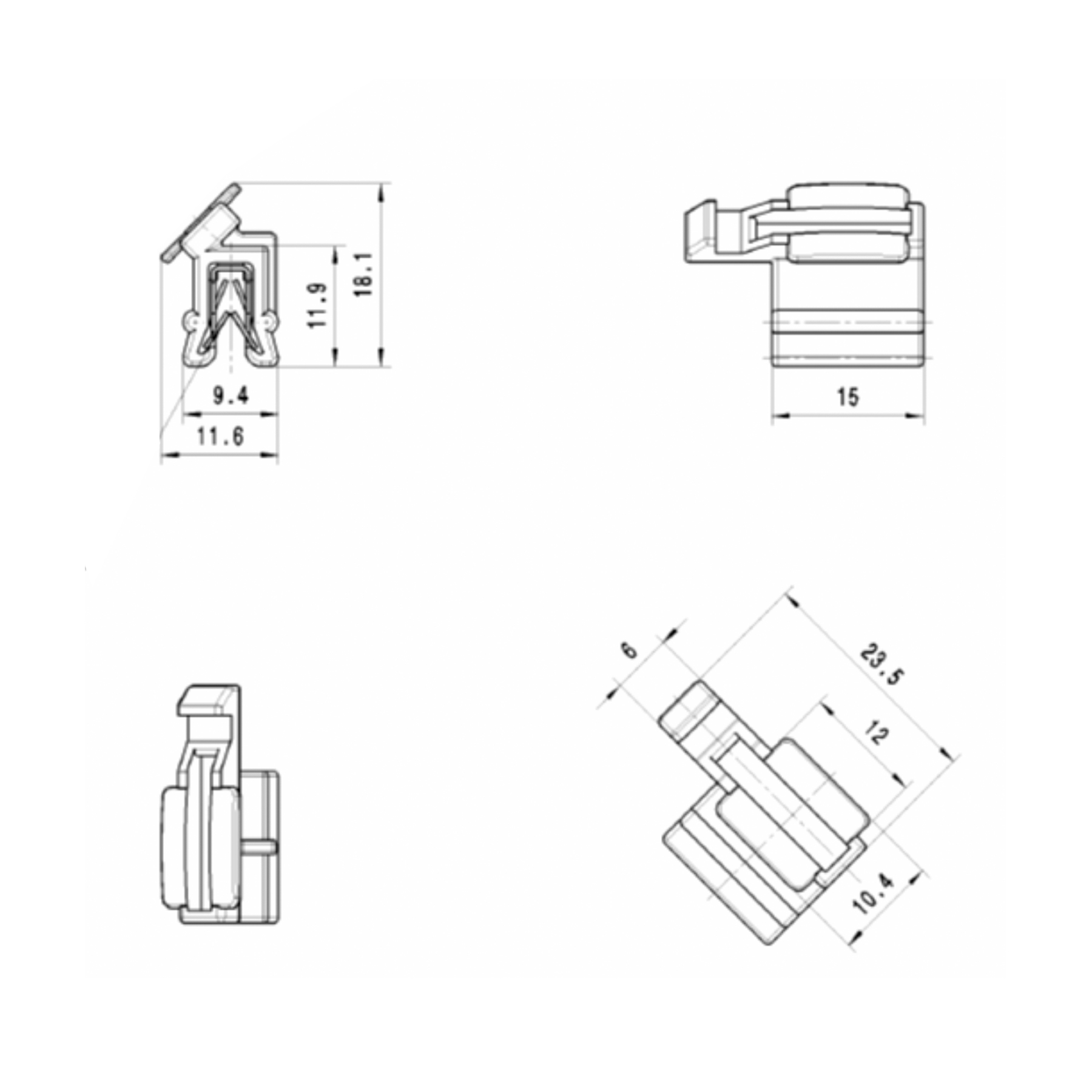 Autoelektrik24 - VW, AUDI, SEAT, SKODA, 8P0919136, 8P0 919 136, 15100611, CCEC  3.0TP, 8D0973822, 8D0 973 822, Steckeraufnahme, Stecker, Halter, Clip,  Steckverbinder