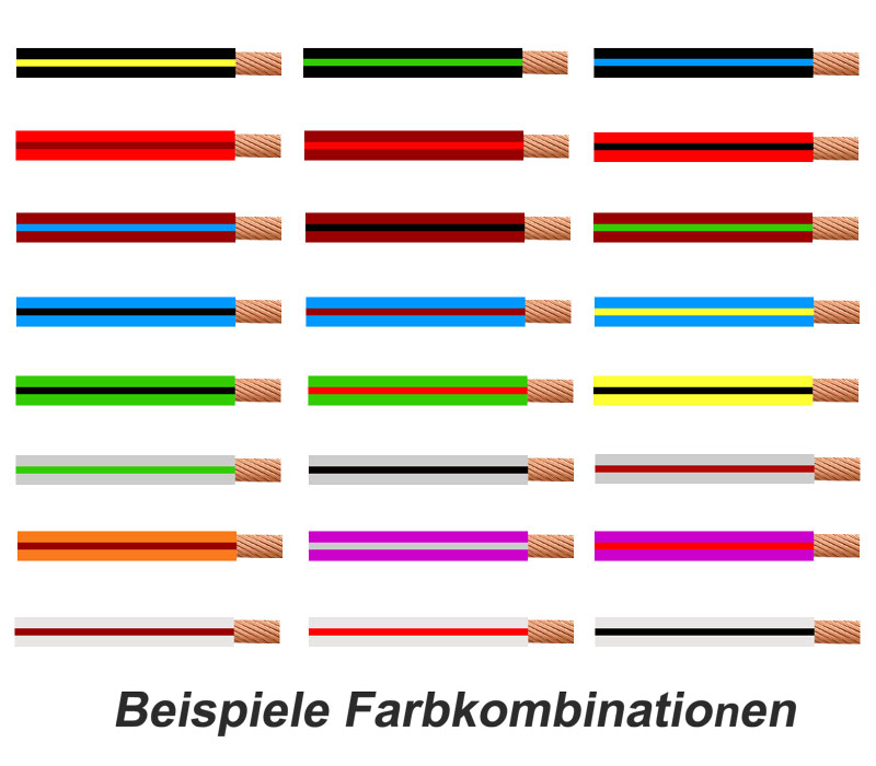 KFZ Kabel Fahrzeugleitung 1,0mm² 10m sw/bl/ge 3 farbig Auto Pkw Lkw 