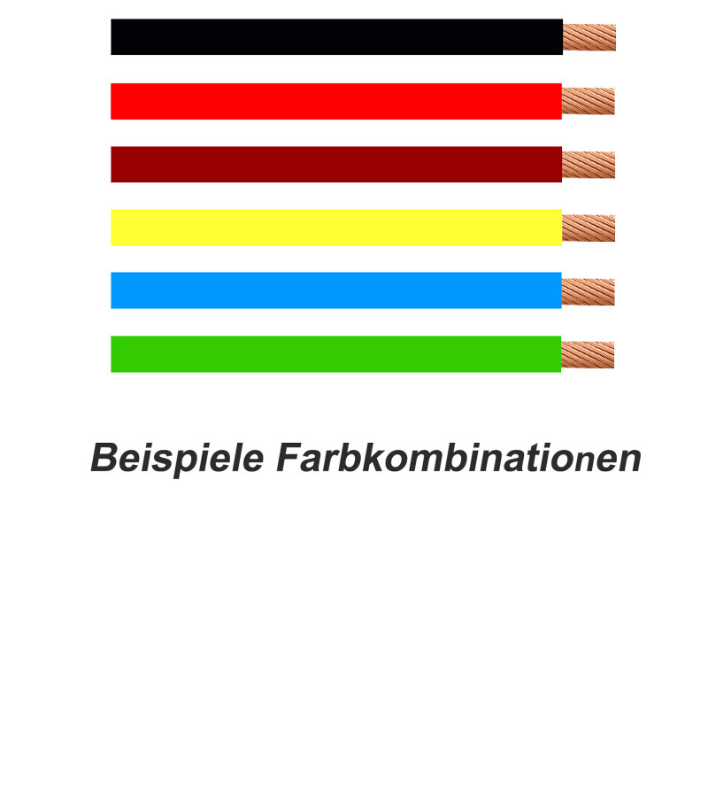 gelb Fahrzeug Auto LKW Fahrzeuglei KFZ Kabel Litze Leitung FLRy 1,0mm² 10m rot 