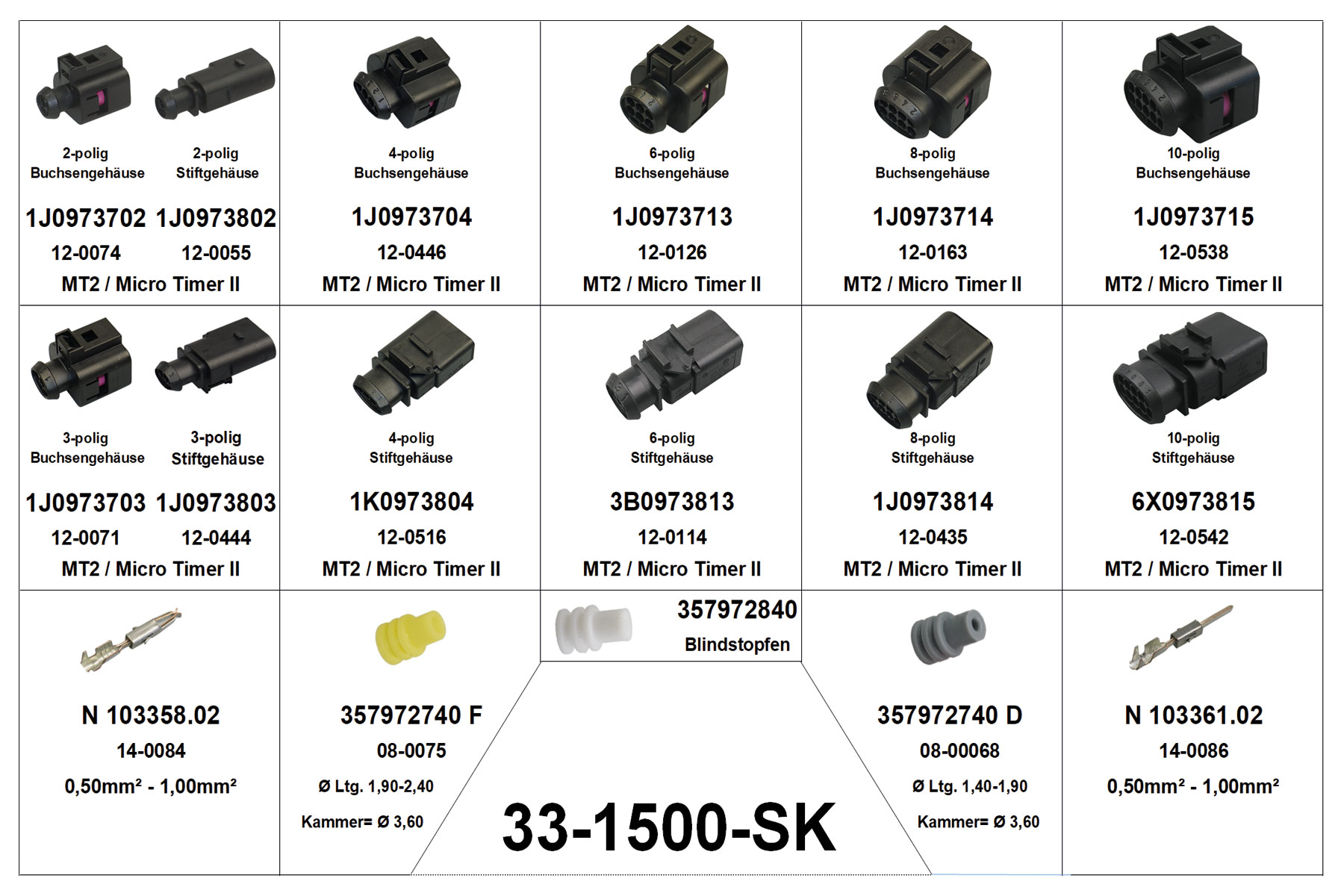 Autoelektrik24 - Superseal Seal Einzeladerdichtung Stecker Connector Stift  Buchse Gehäuse Steckverbinder