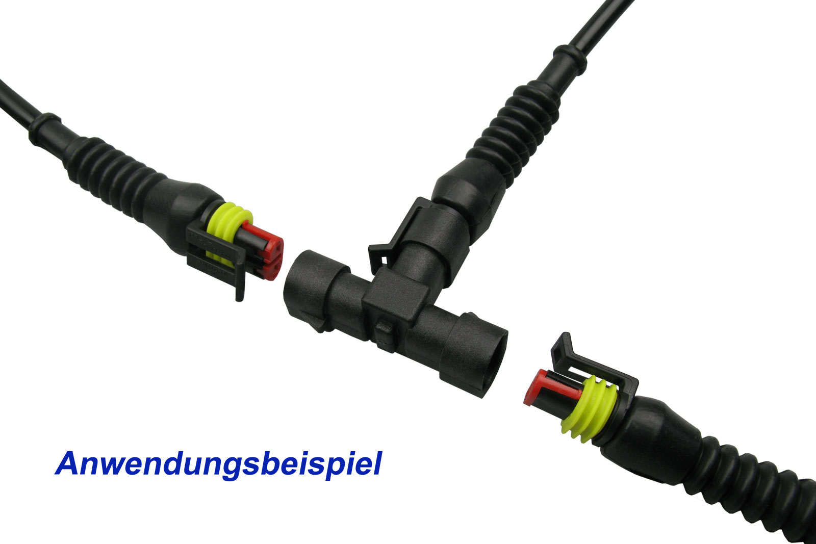 Mantelleitung 2x1,0² 3m KFZ LKW Industrie Sensor Superseal Stecker Stift 2-pol 