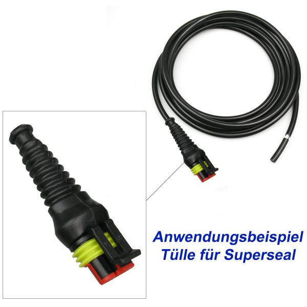 10x Superseal Gummitülle 3-pol. Knickschutz Tülle KFZ LKW Motorrad Quad Elektrik