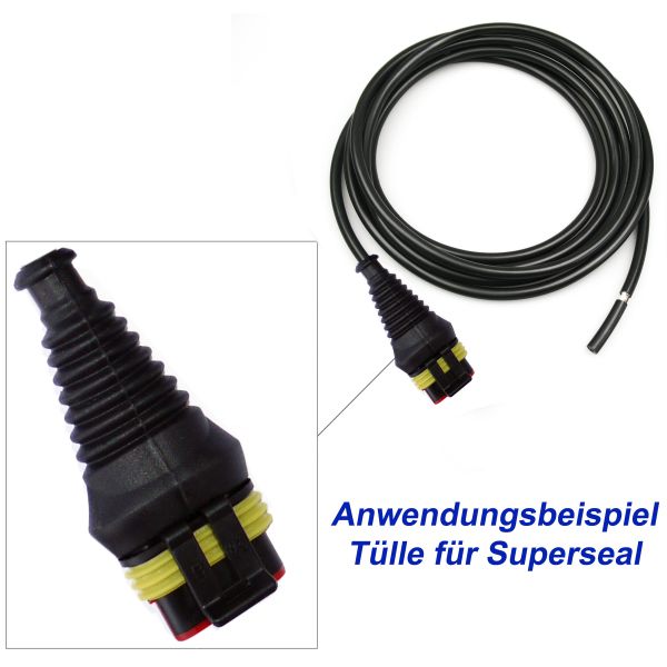 10x Superseal Gummitülle 4-pol. Knickschutz Tülle KFZ LKW Motorrad Quad Elektrik