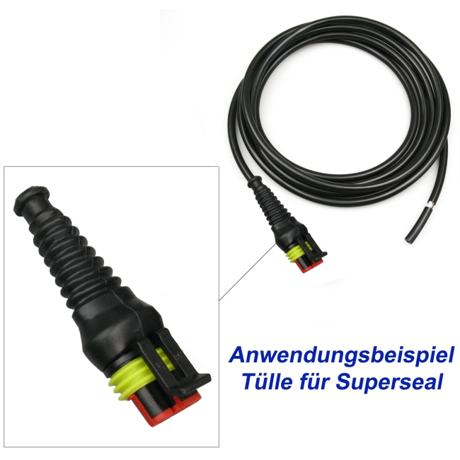 50x Superseal Gummitülle 3-pol. Knickschutz Tülle KFZ LKW Motorrad Quad Elektrik