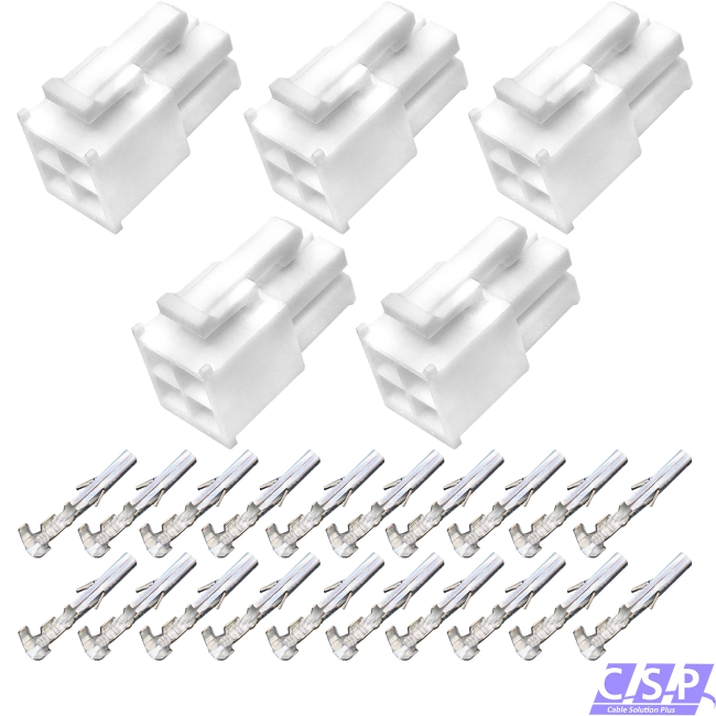 5x Set 4-pol Stecker Molex Mini-Fit Jr. Buchse 39-01-2045, 5557-04-R, 39-00-0038