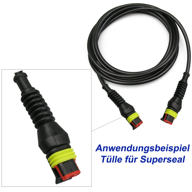 5x Superseal Gummitülle 2-polig Knickschutz Tülle KFZ LKW Motorrad Quad Elektrik