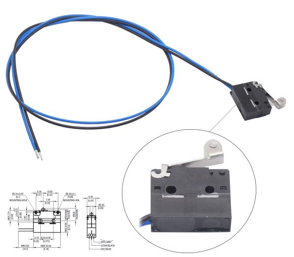 Mikroschalter Snap Action Switch V4NCSK2C4AR1 Schließer IP67, Kabel ca. 500mm
