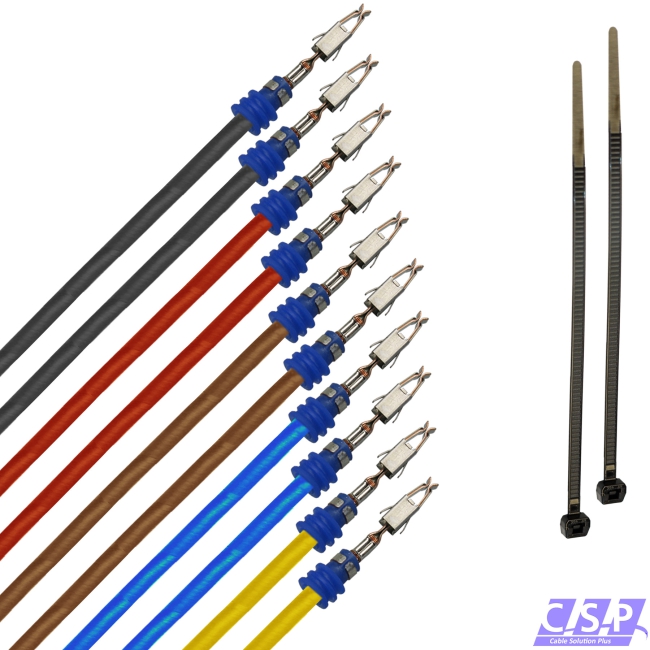 10x Kabel JPT Junior Power Timer Buchse Einzelleitung gedichtet 1,00mm² im Farbmix