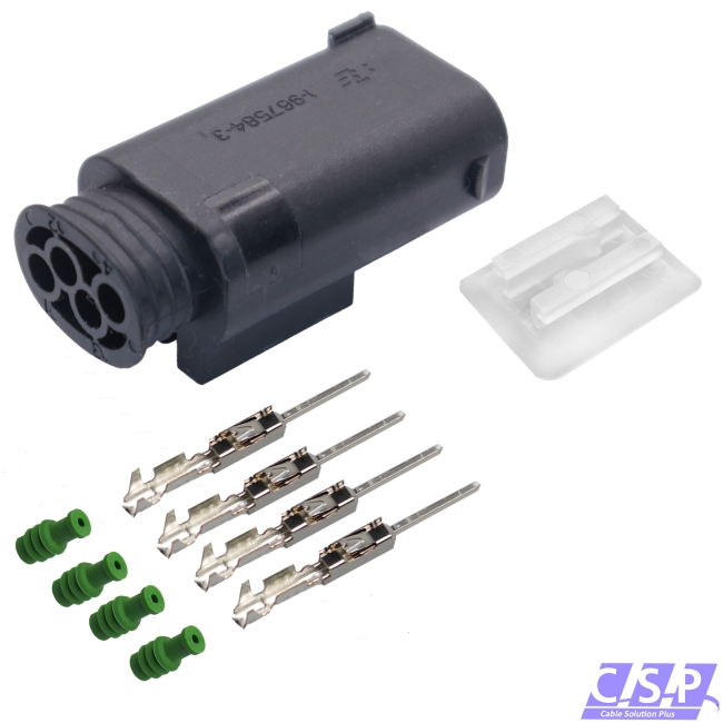 Reparaturset Stecker 4-polig MQS Stift Gehäuse 0,50-0,75mm² gedichtet 1-967584-3