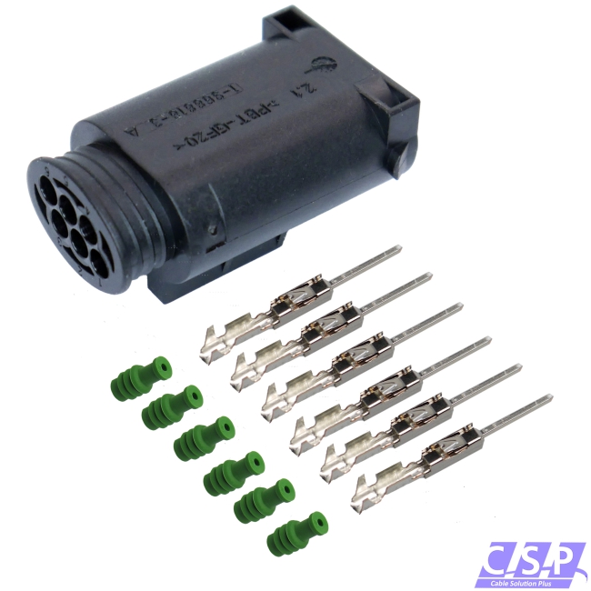 Reparaturset Stecker 6-polig MQS Stift Gehäuse 0,50-0,75mm² gedichtet 1-967587-3