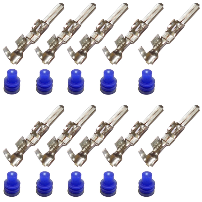 Set Kontakte Stift 2,8x0,8 1,00²-2,50² AK9906 / 12131100 / Seal blau 357 972 741