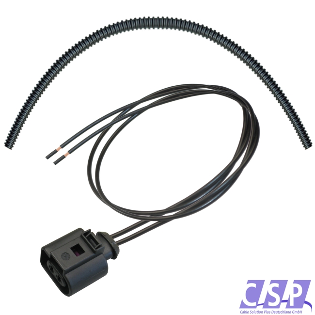 Stecker 2-polig für VW AUDI 1J0973722 Reparatursatz 1,00² Kabelsatz   Wellrohr