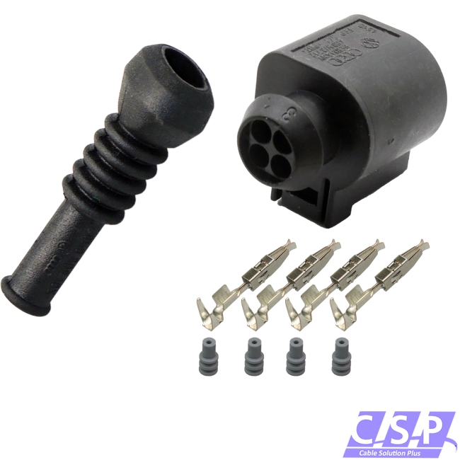 Stecker 4-polig Reparatursatz Schutzkappe 4B0973712 passt zu VW Skoda Seat Audi