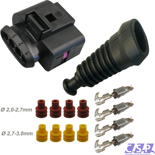Stecker passend zu VW 1J0973724 Reparatursatz 4-pol. 1,00²-2,50² Tülle Zündspule