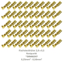 50 Flachsteckhülse 2,8x0,5 Kabelschuh unisoliert 0,25²-0,50² Rastpunkt Fahrrad